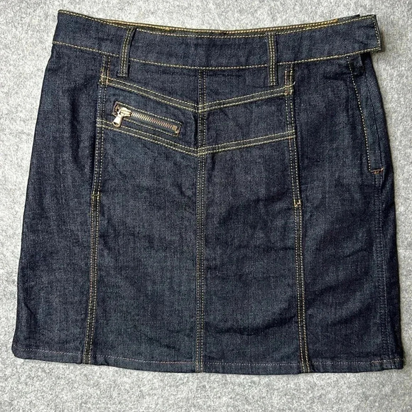 Marc By Marc Jacobs Dresses & Skirts - Marc by Marc Jacobs dark blue wash monogrammed size 8 mini skirt NWOT